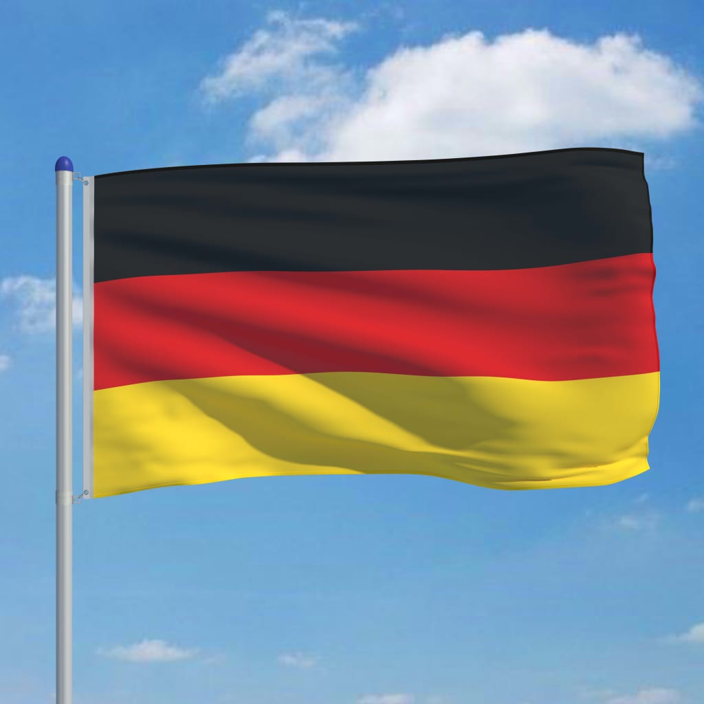 vidaXL tysk flag og flagstang 6 m aluminium