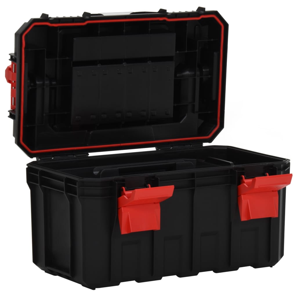 vidaXL værktøjskasse 45x28x26,5 cm sort og rød