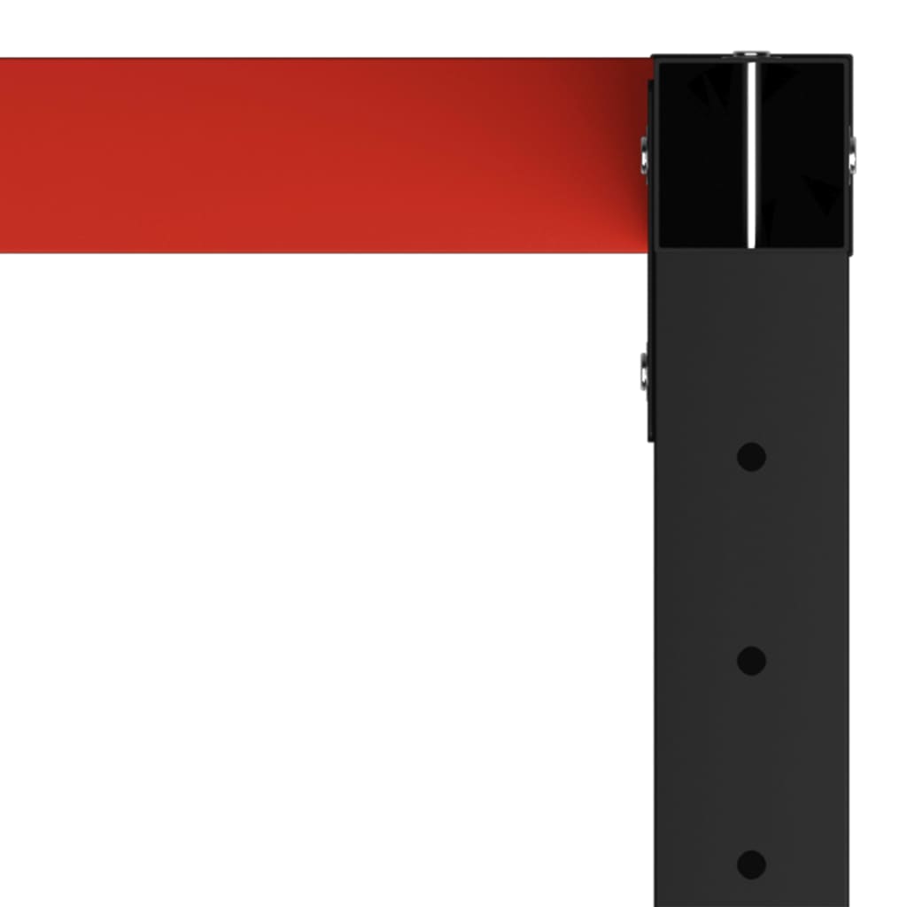vidaXL stel til arbejdsbænk 150x57x79 cm metal sort og rød