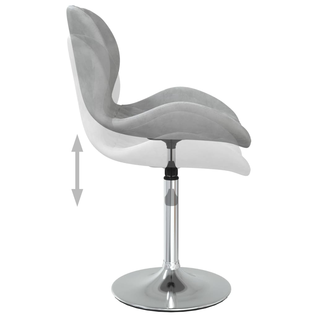 vidaXL drejelige spisebordsstole 2 stk. fløjl lysegrå
