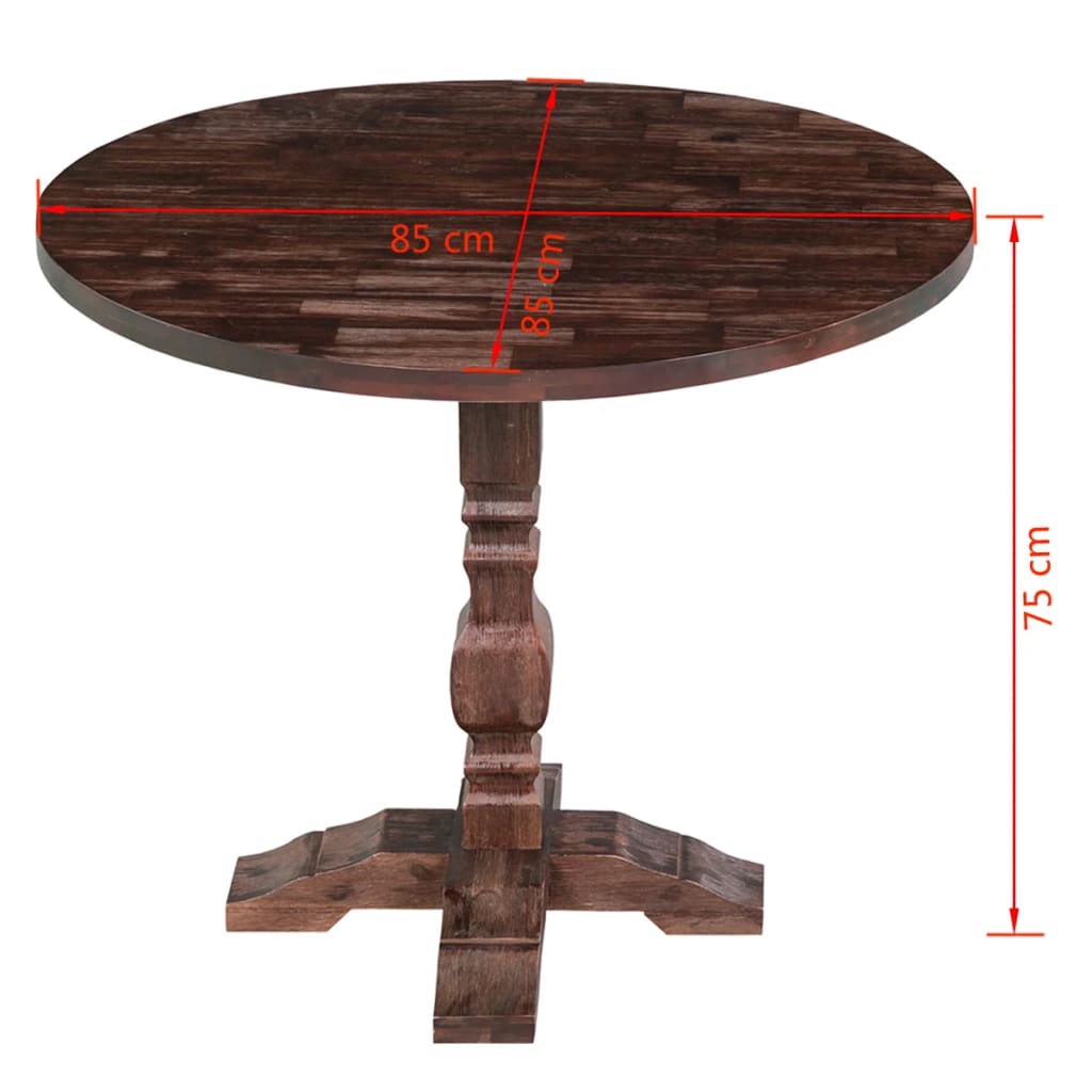 vidaXL spisebord i massivt akacietræ 85x75 cm