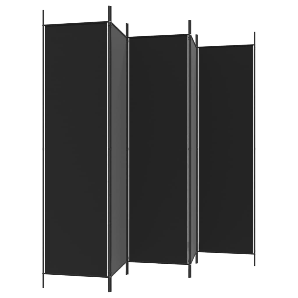 vidaXL 5-panels rumdeler 250x200 cm stof sort