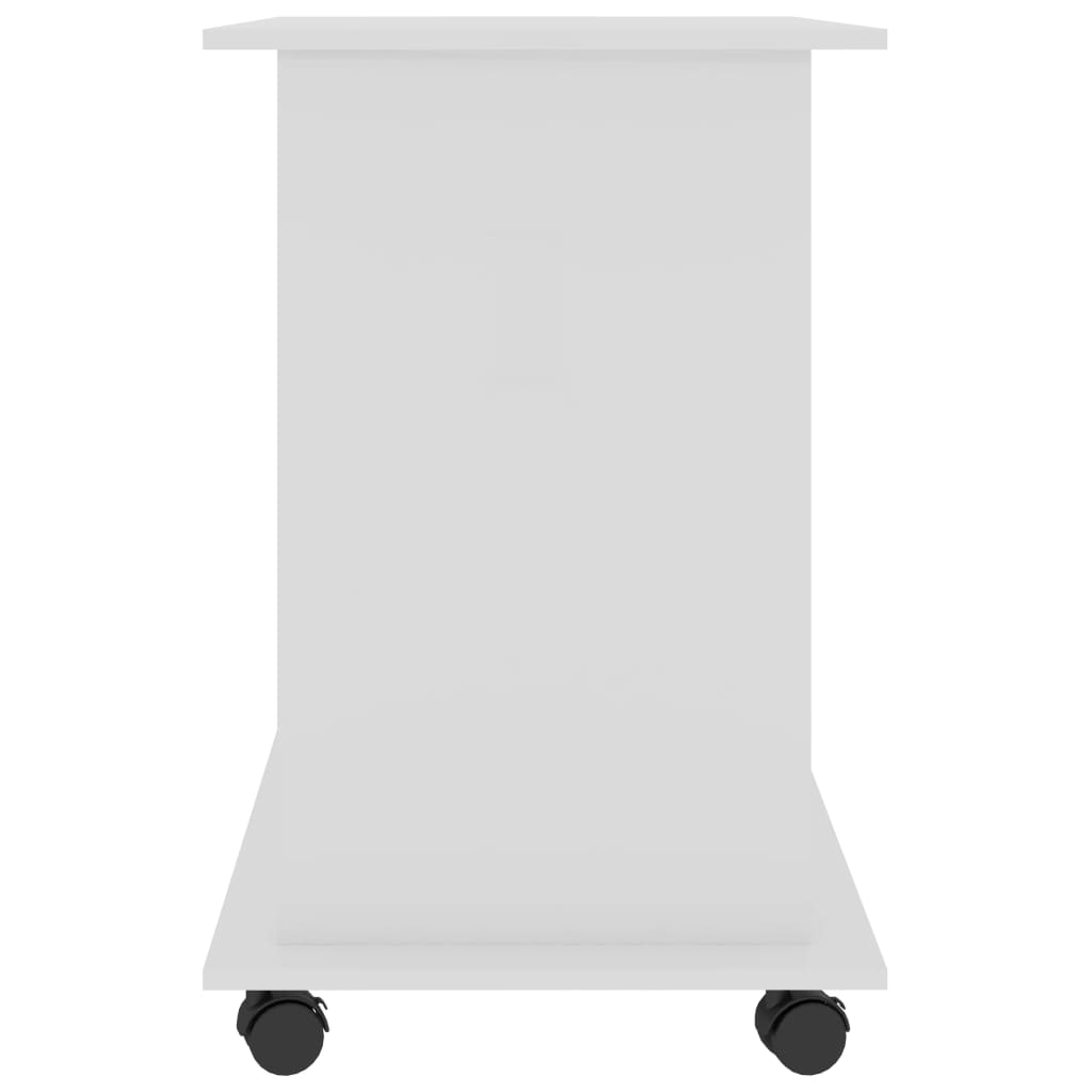 vidaXL computerbord 80x50x75 cm spånplade hvid højglans
