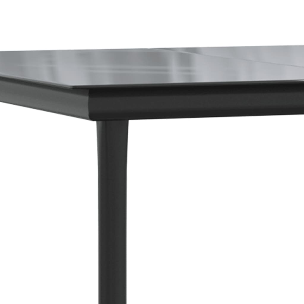 vidaXL spisebordssæt til haven 7 dele stål og textilene sort