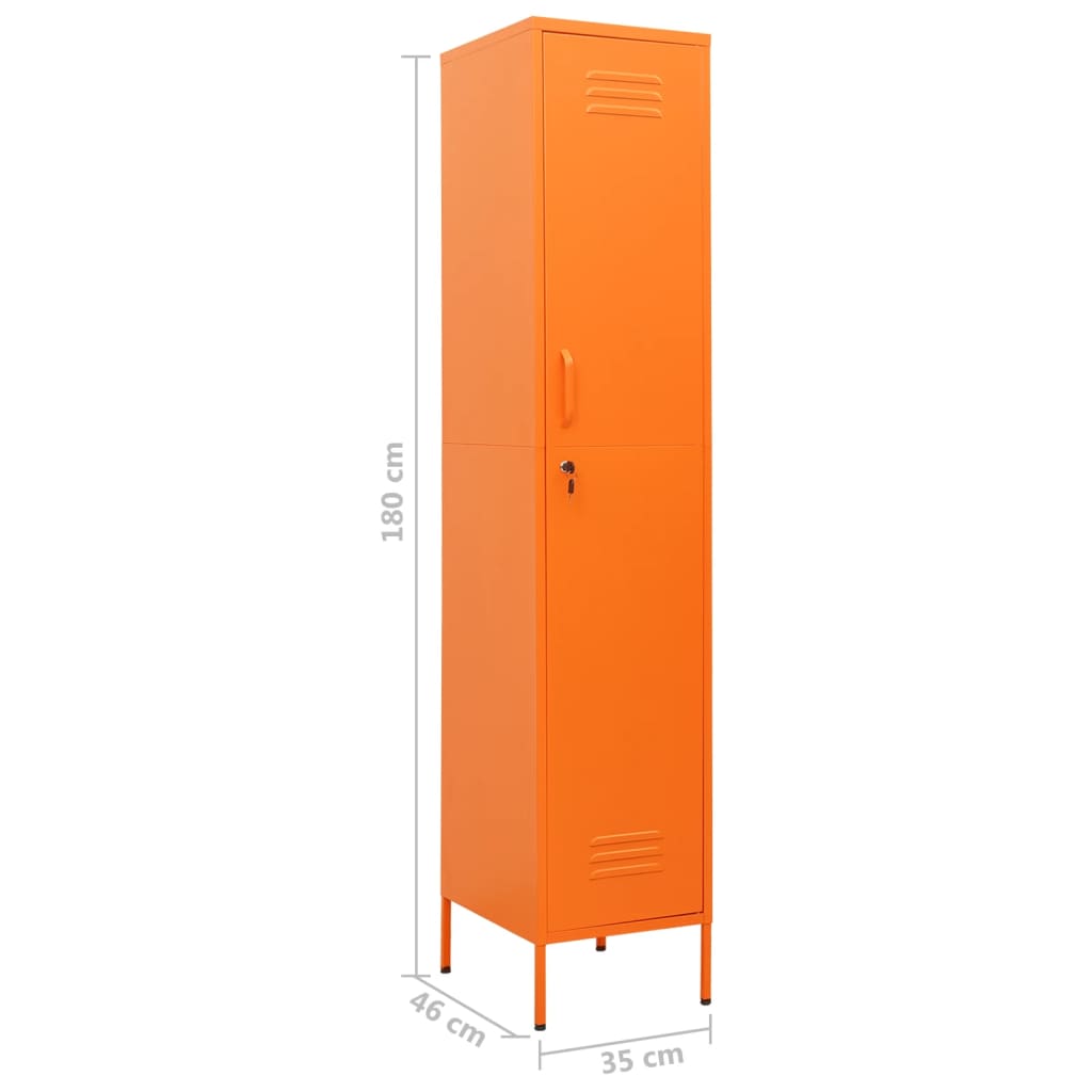 vidaXL skab 35x46x180 cm stål orange