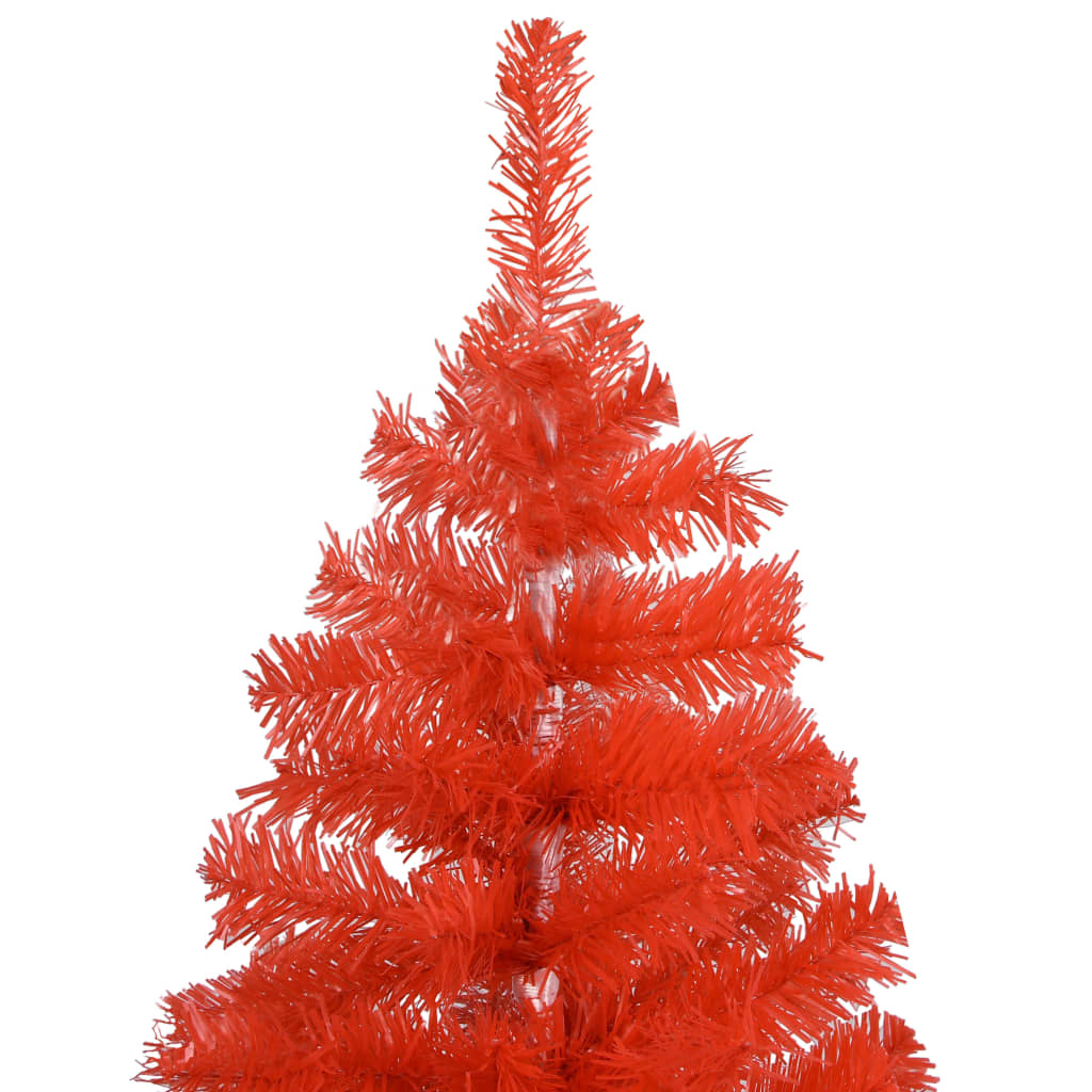 vidaXL kunstigt juletræ med lys og kuglesæt 180 cm PVC rød