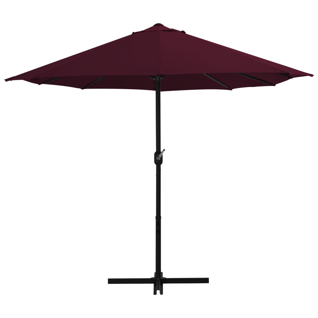 vidaXL udendørs parasol med aluminiumsstang 460 x 270 cm bordeauxrød