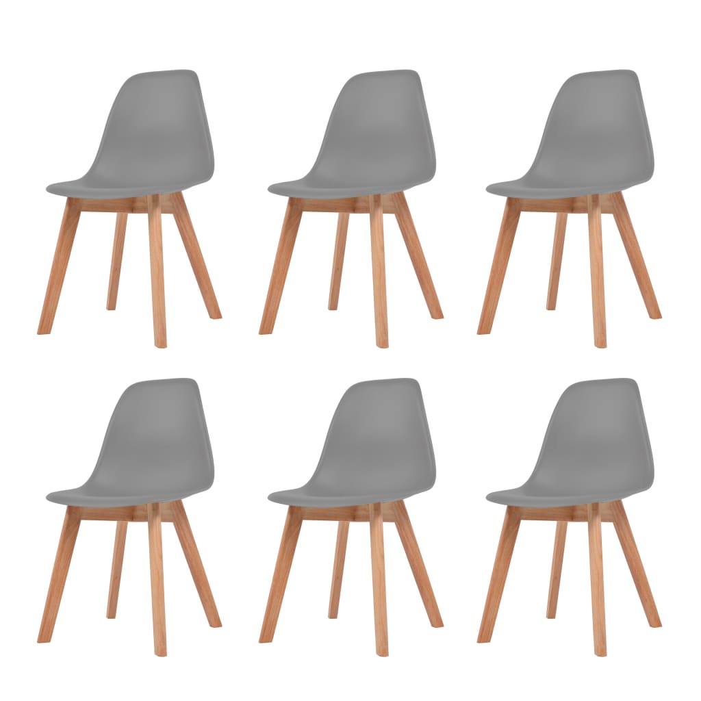 vidaXL spisebordsstole 6 stk. plastik grå