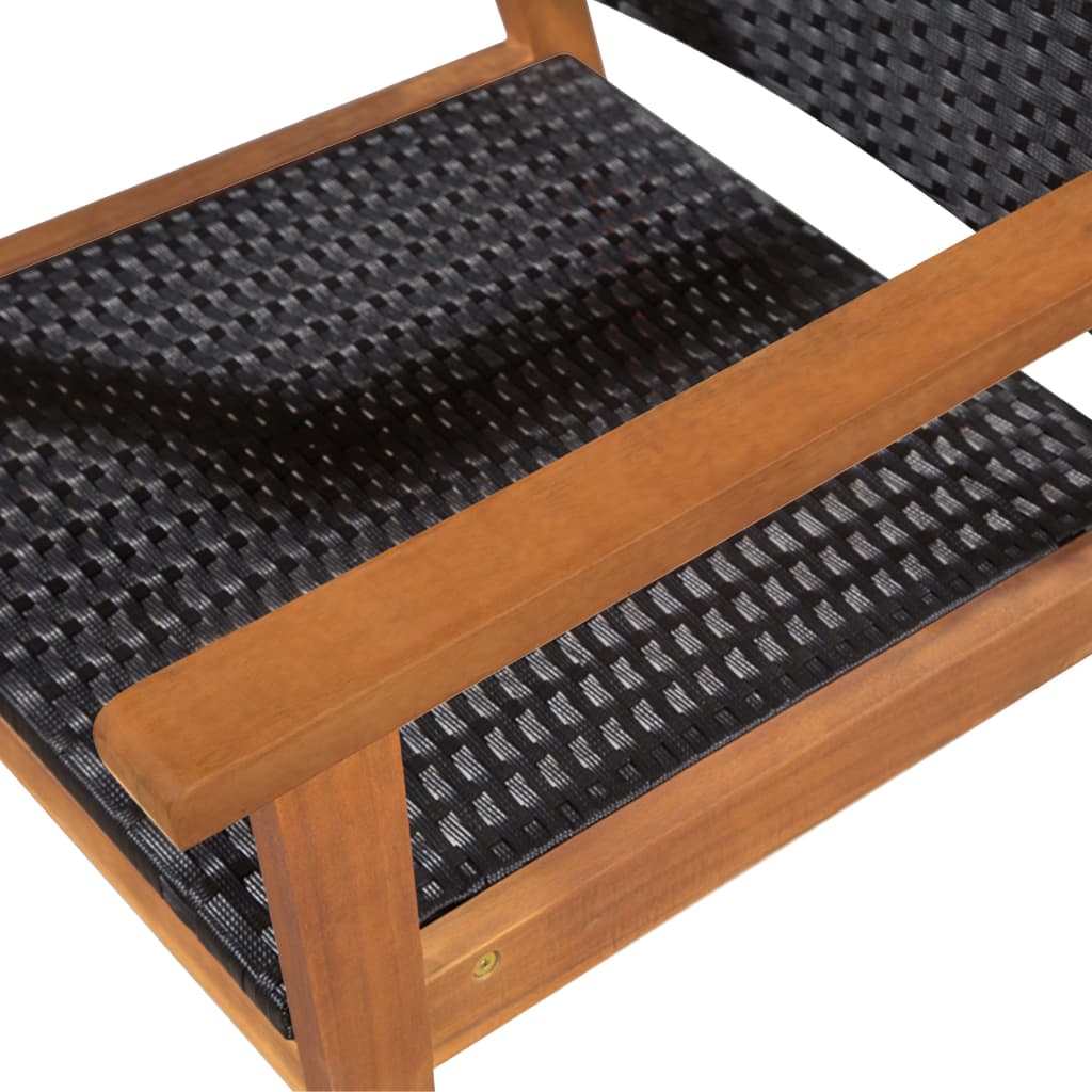 vidaXL udendørs spisebordssæt 9 dele polyrattan sort og brun