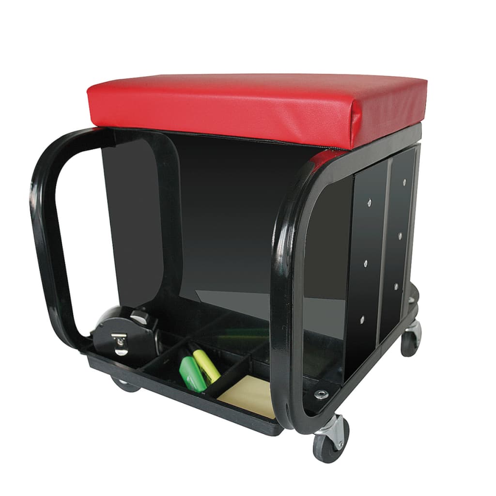 ProPlus værkstedsstol med hjul og opbevaringsplads 580526