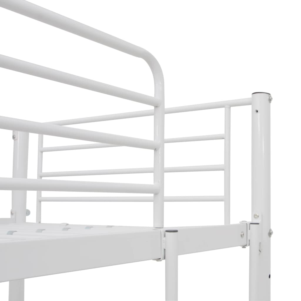 vidaXL sengestel til køjeseng med bord 90x200 cm metal hvid
