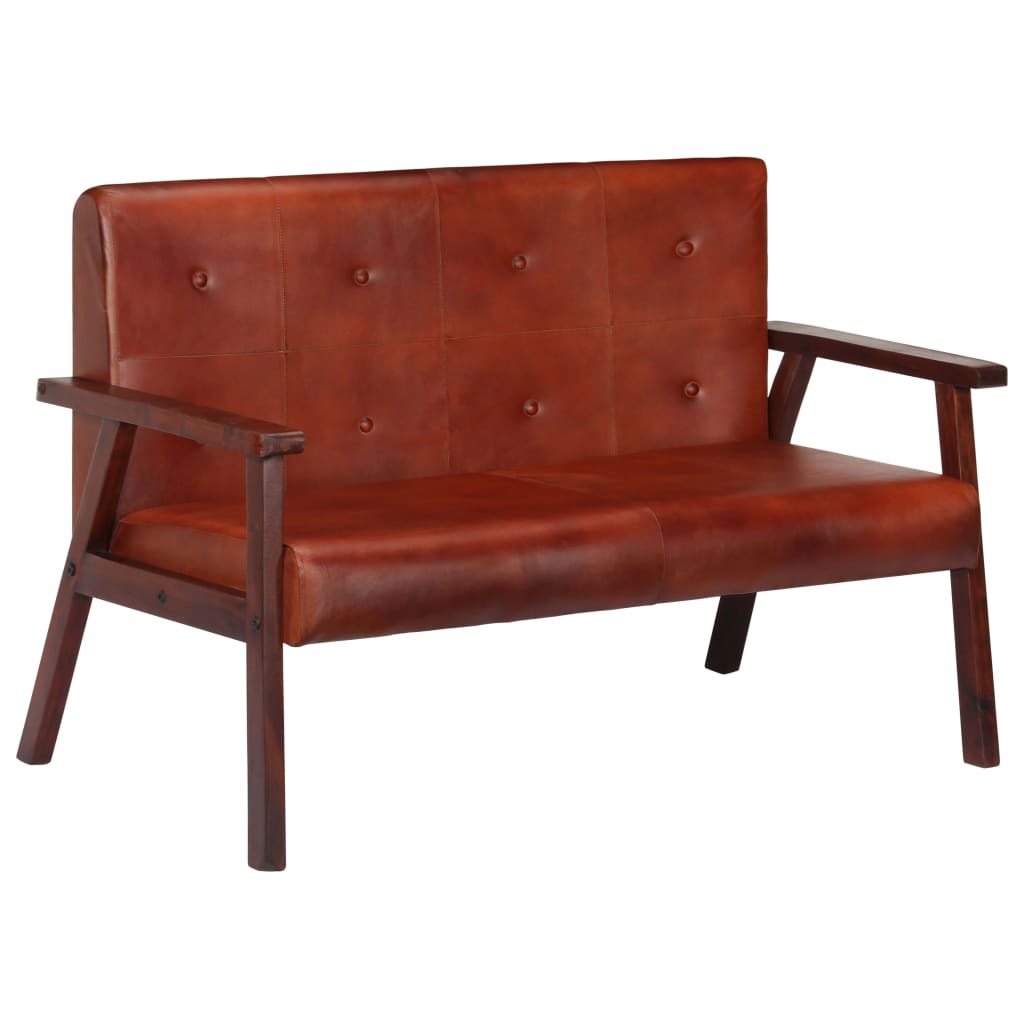 vidaXL 2-personers sofa ægte læder brun