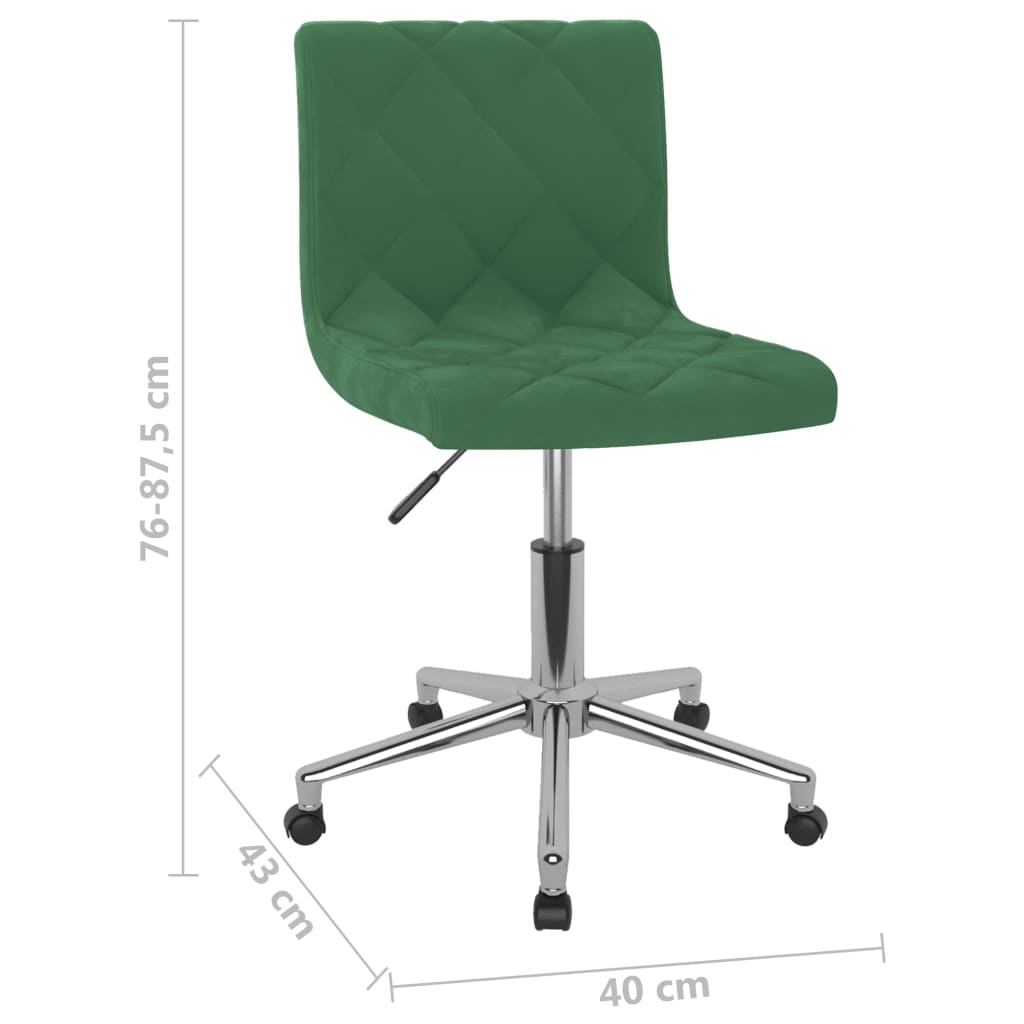 vidaXL drejelig kontorstol fløjl mørkegrøn