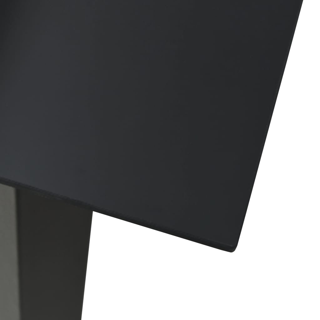 vidaXL udendørs spisebord 80x80x74 cm stål og glas sort