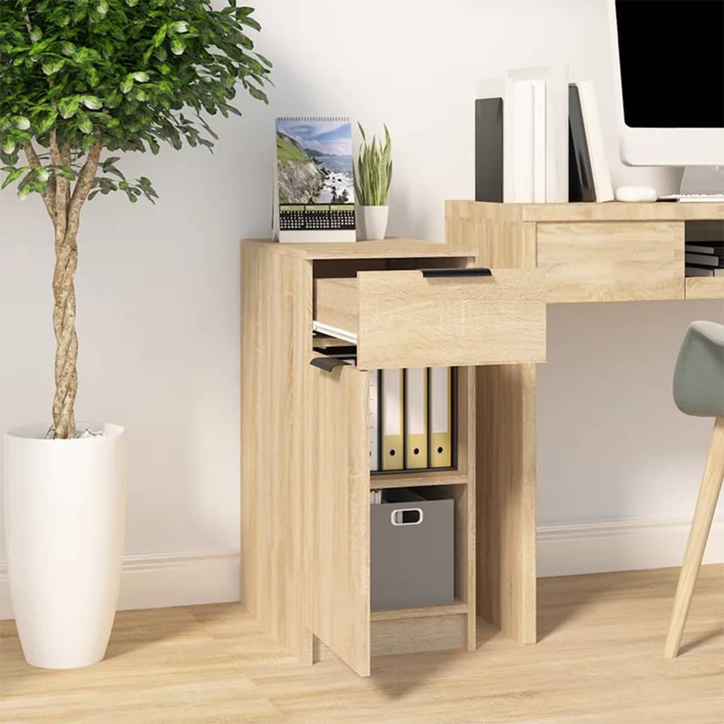 vidaXL skrivebord 33,5x50x75 cm konstrueret træ sonoma-eg