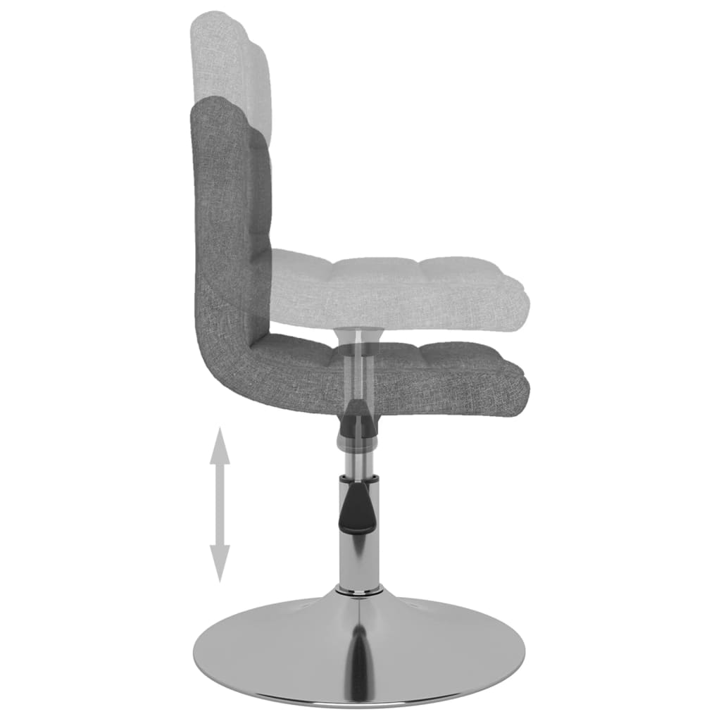 vidaXL drejelige spisebordsstole 6 stk. stof lysegrå