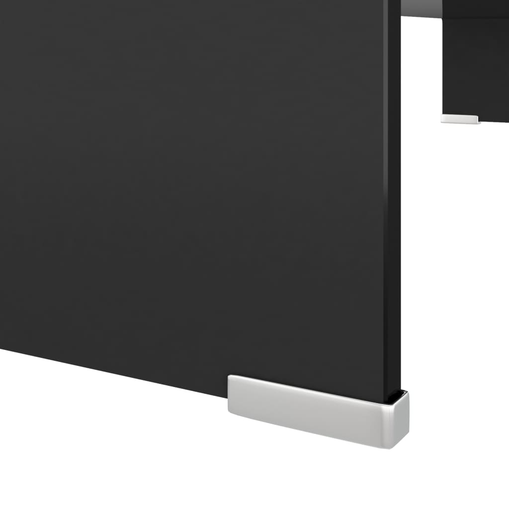 vidaXL TV-stander/monitorstand sort glas 90x30x13 cm