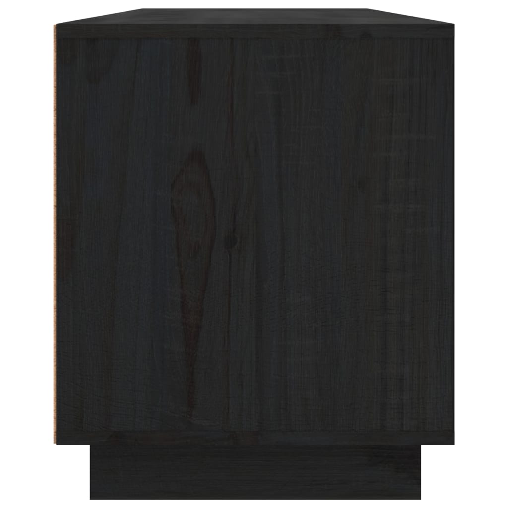 vidaXL tv-bord 156x37x45 cm massivt fyrretræ sort