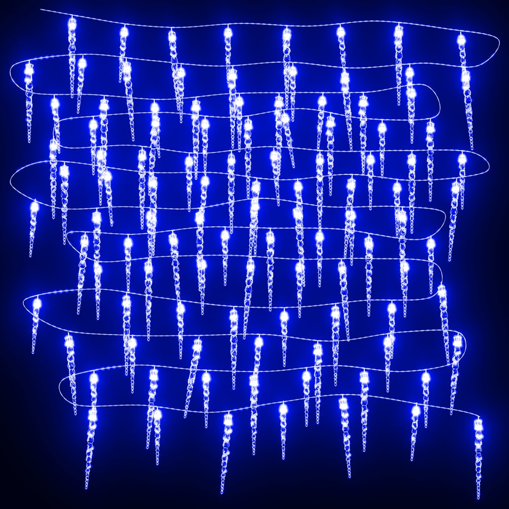 vidaXL julekæde med 100 istapper akryl blå