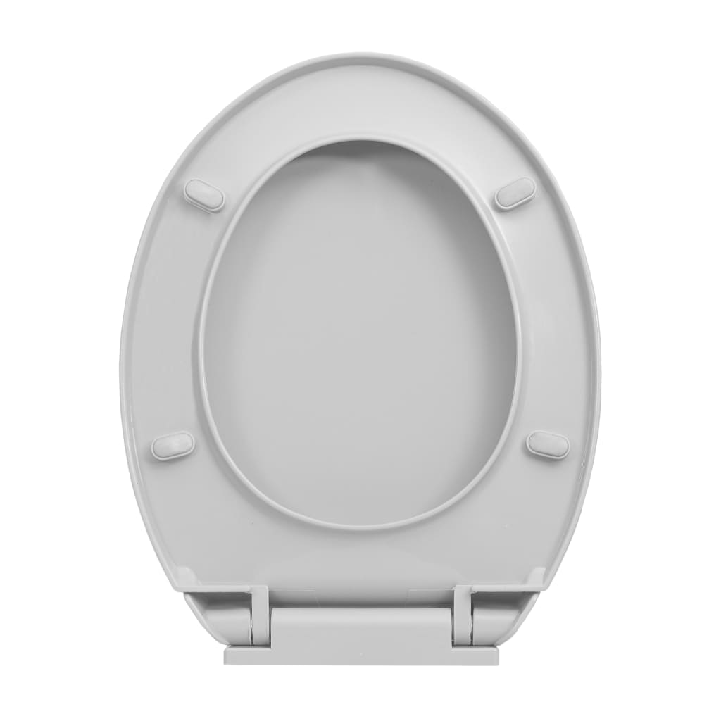 vidaXL toiletsæde med soft-close oval lysegrå