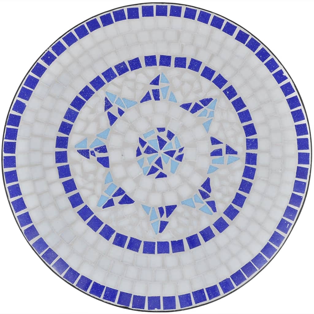 vidaXL bistrobord 60 cm mosaik blå og hvid