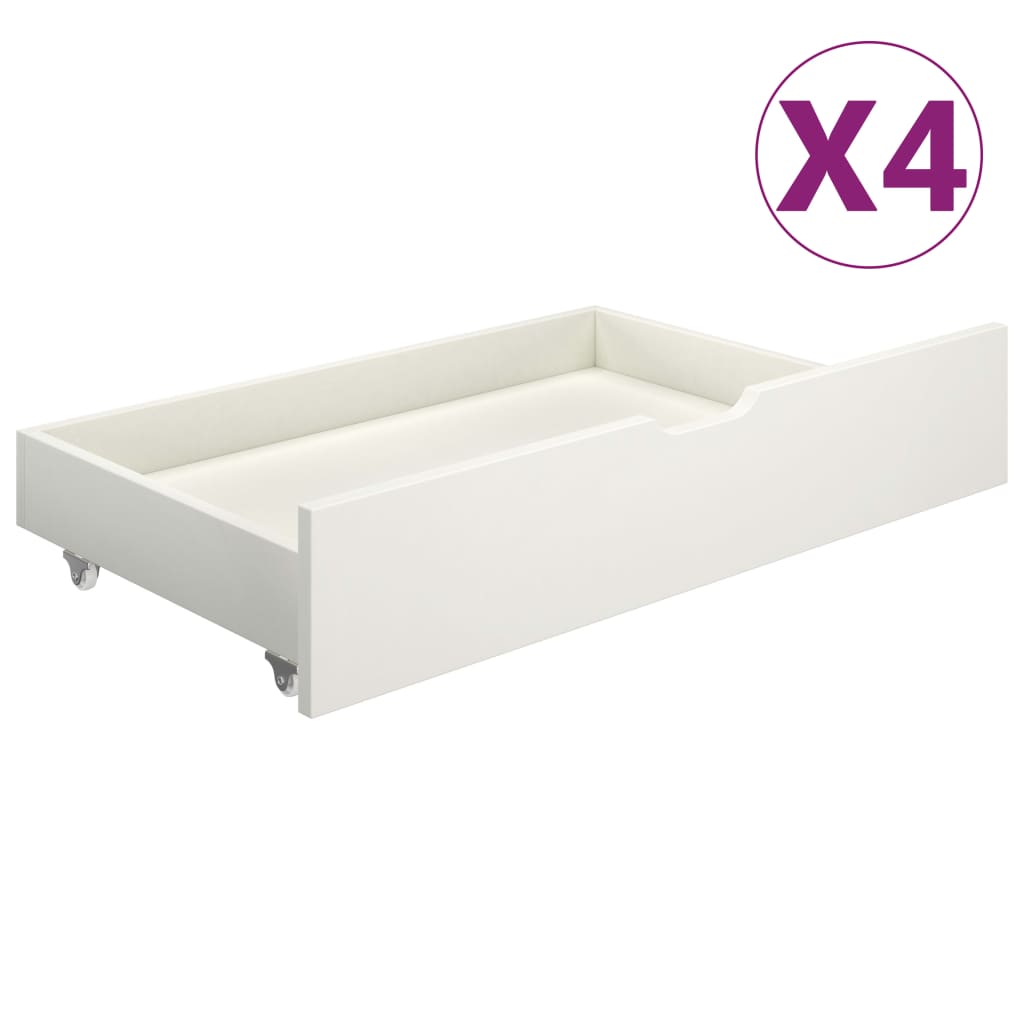 vidaXL sengestel med 4 skuffer 180x200 cm massivt fyrretræ hvid