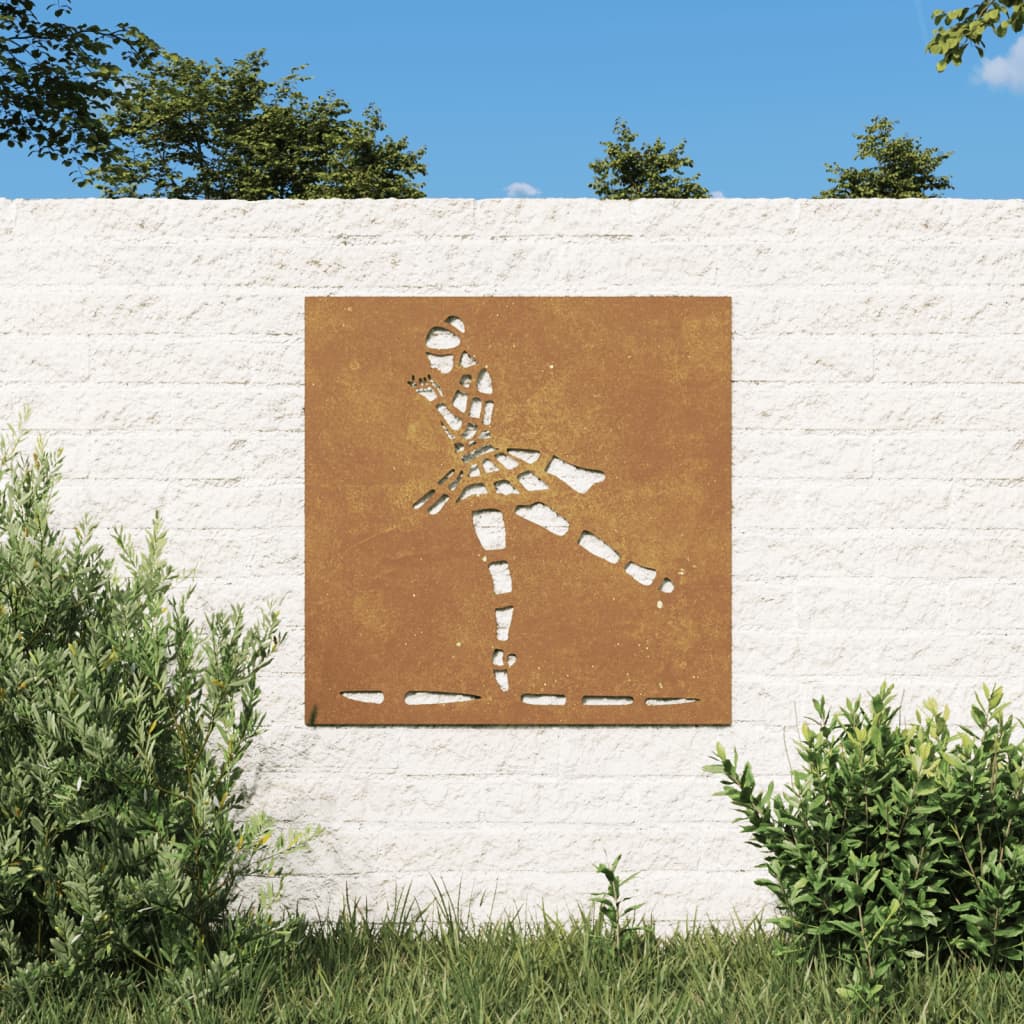 vidaXL udendørs vægdekoration 55x55 cm balletdesign cortenstål