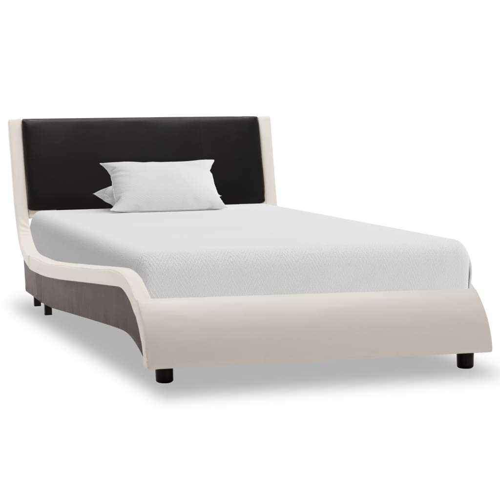 vidaXL sengestel 90 x 200 cm kunstlæder hvid og sort