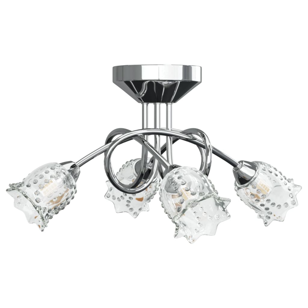 vidaXL loftlampe med blomsterskærme i glas til 4 G9 LED-pærer