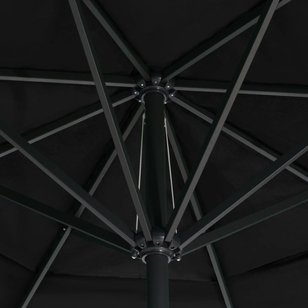 vidaXL udendørs parasol med aluminiumsstang 600 cm sort