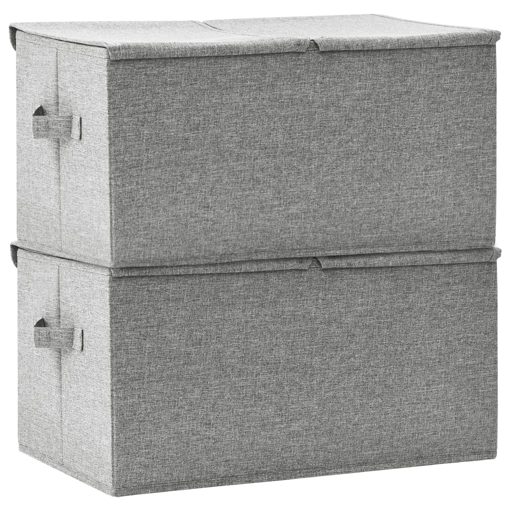 vidaXL opbevaringskasser 2 stk. 50x30x25 cm stof grå