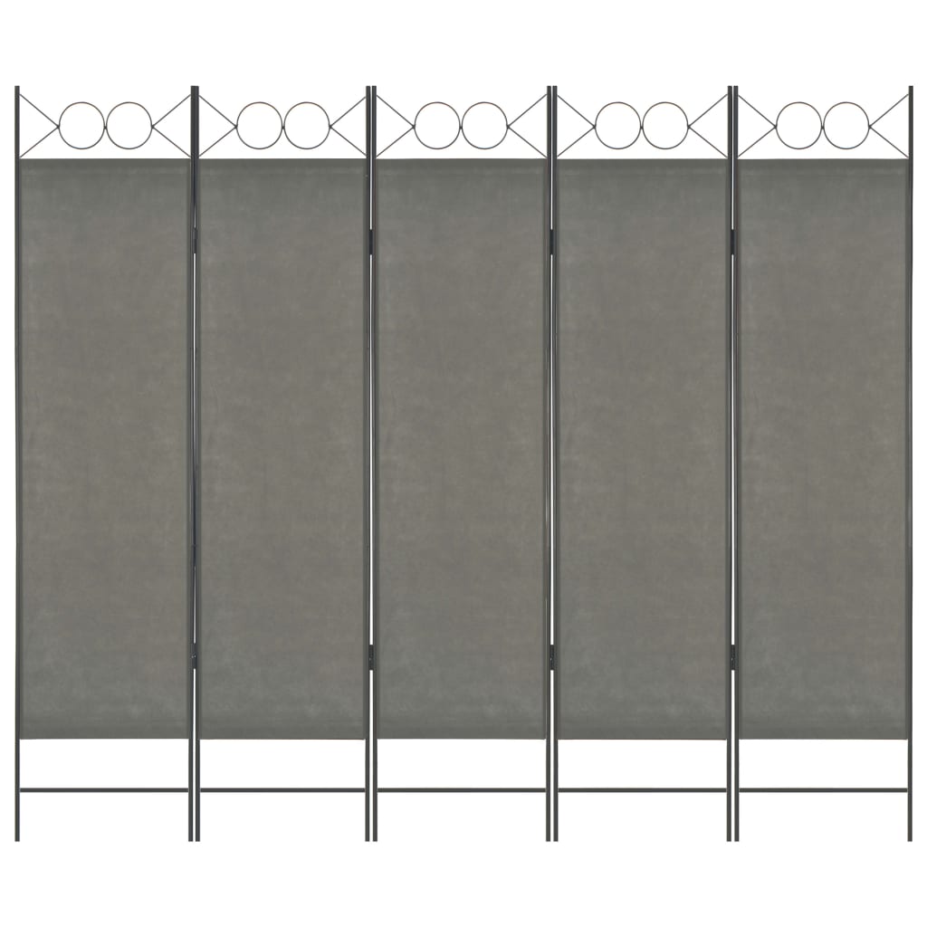 vidaXL 5-panels rumdeler 200 x 180 cm antracitgrå