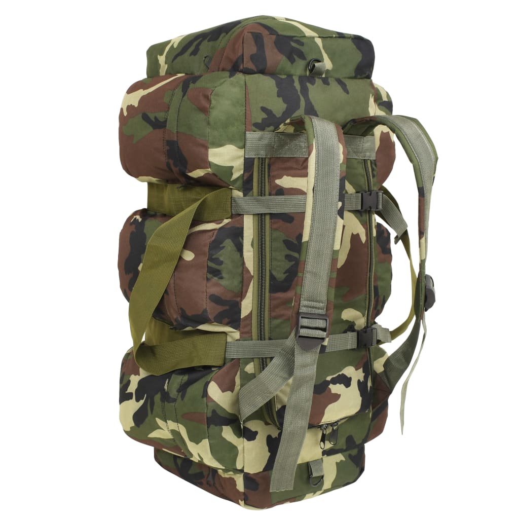 vidaXL duffelbag i 3-i-1 army-stil 90 l camouflage