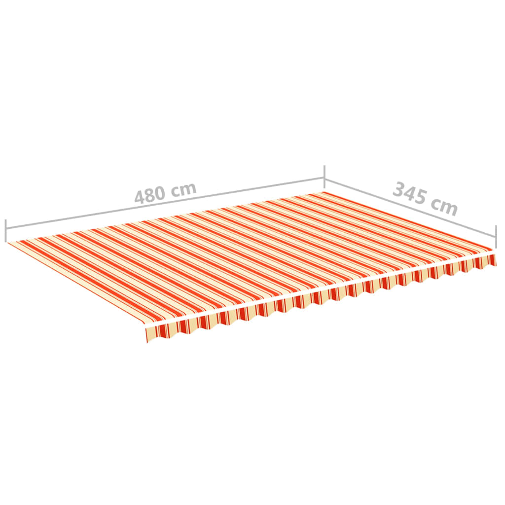 vidaXL udskiftningsdug til markise 5x3,5 m gul og orange