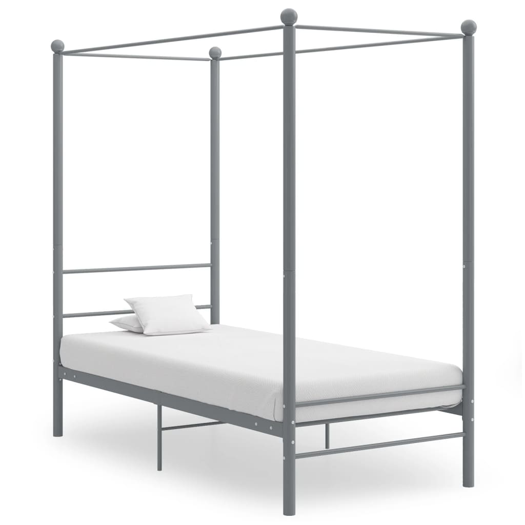 vidaXL sengestel til himmelseng 100x200 cm metal grå