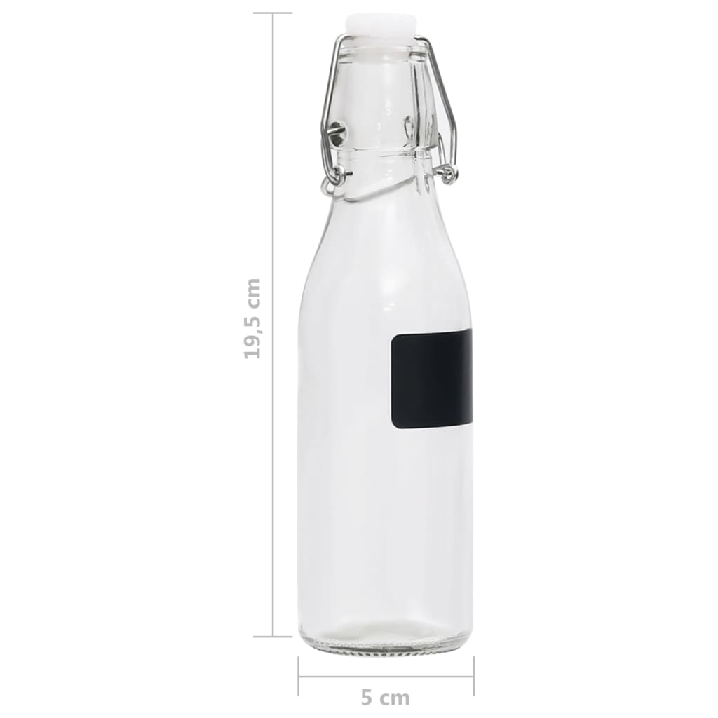 vidaXL glasflasker med patentlåg 12 stk. 250 ml rund