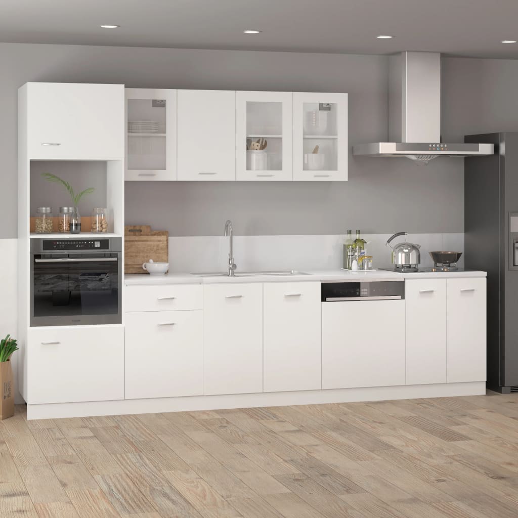 vidaXL køkkenskab til mikroovn 60x57x207 cm konstrueret træ hvid