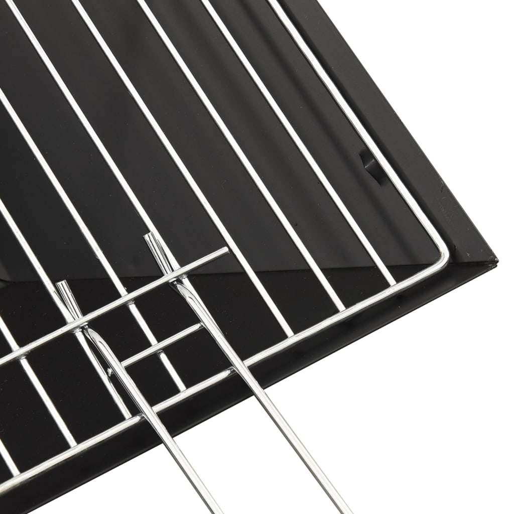 vidaXL 2-i-1 bålfad og grill med ildrager 46,5x46,5x37 cm stål