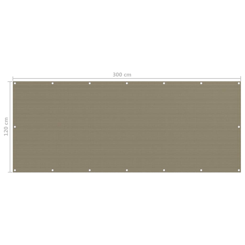 vidaXL altanafskærmning 120x300 cm HDPE gråbrun