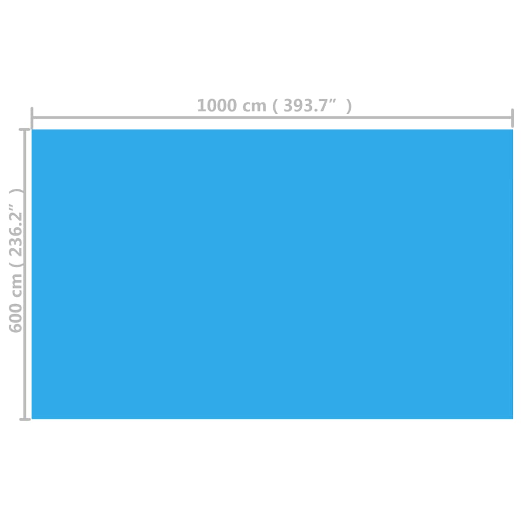 vidaXL rektangulært poolovertræk 1000x600 cm PE blå