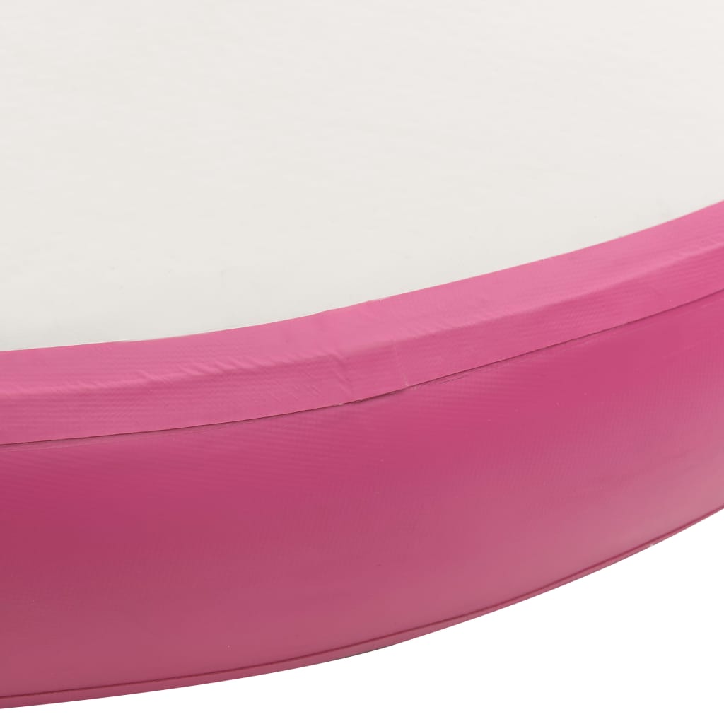 vidaXL oppustelig gymnastikmåtte med pumpe 100x100x10 cm PVC lyserød