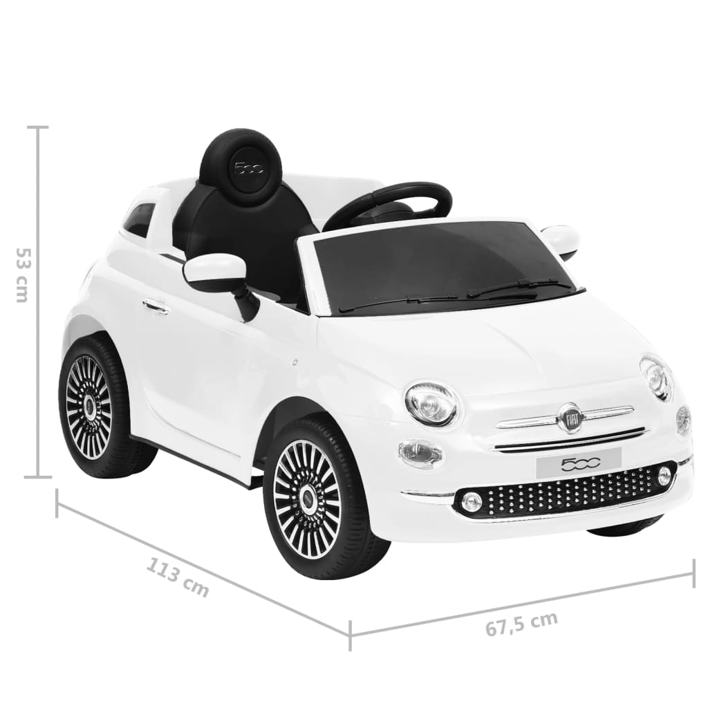 vidaXL elektrisk bil til børn Fiat 500 hvid