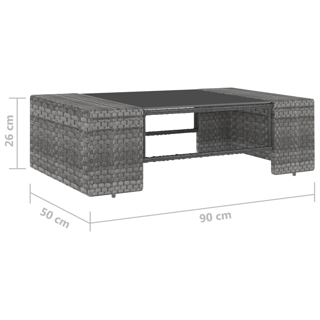 vidaXL loungesæt til haven 5 dele med hynder polyrattan grå