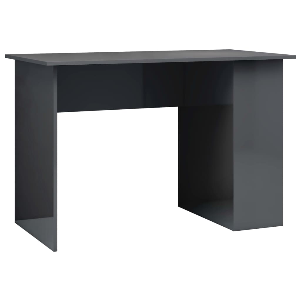 vidaXL skrivebord 110x60x73 cm konstrueret træ grå højglans