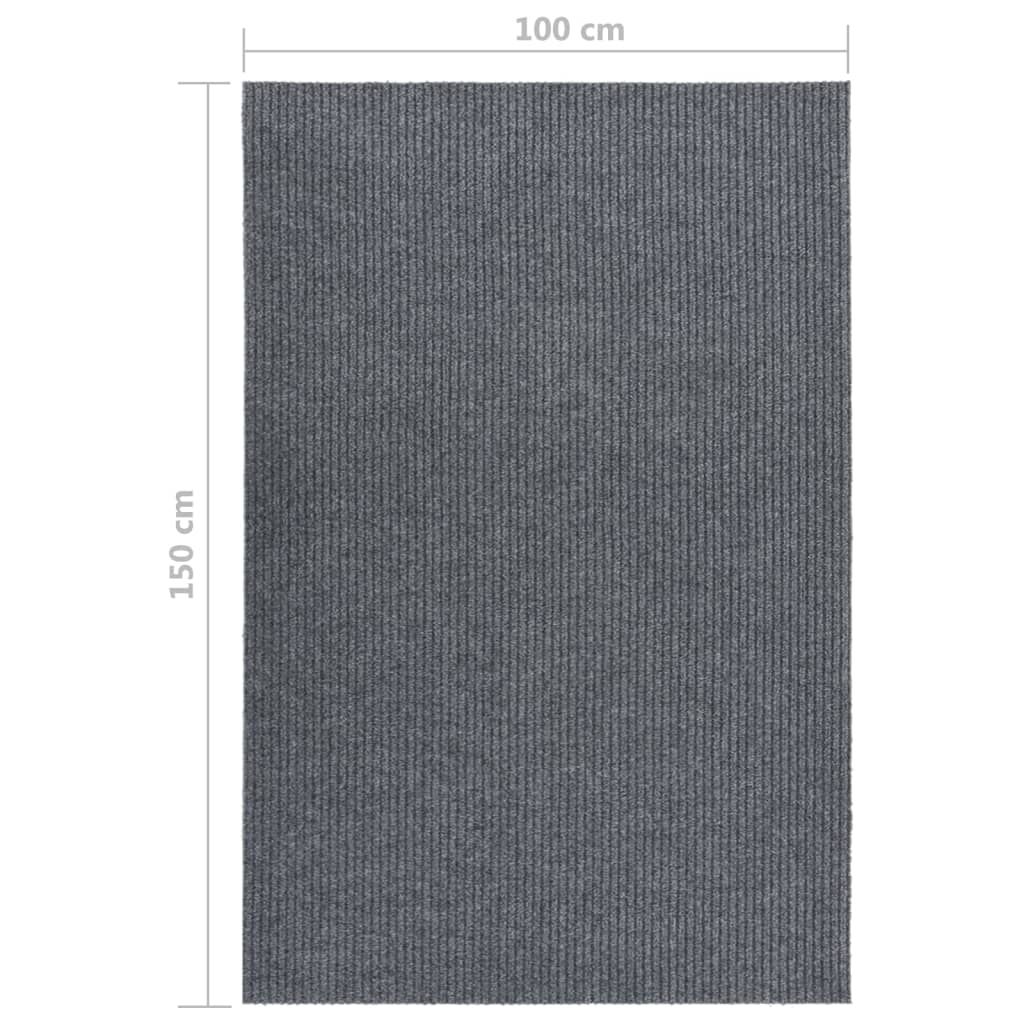 vidaXL snavsbestandig tæppeløber 100x150 cm grå