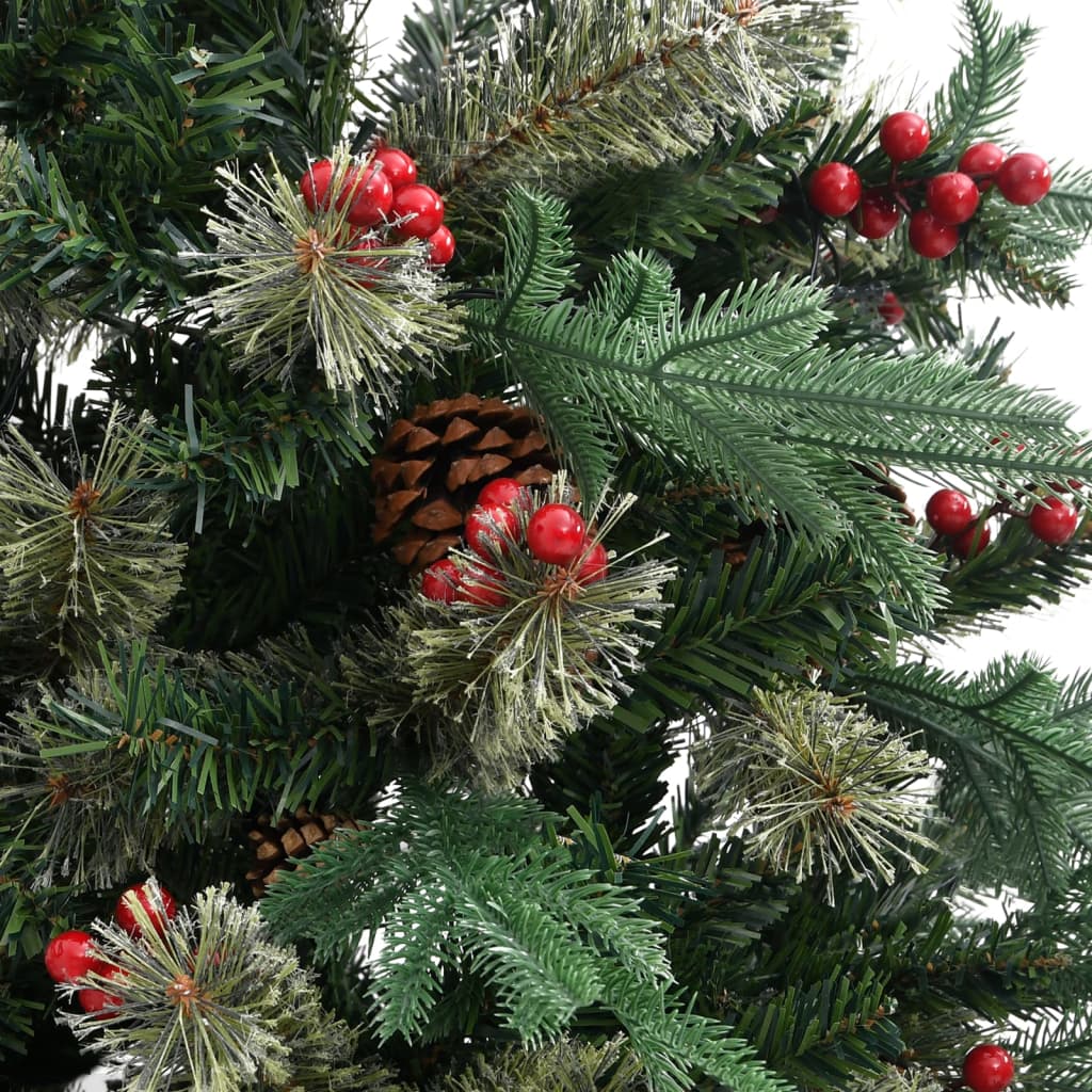 vidaXL juletræ med grankogler 120 cm PVC & PE grøn