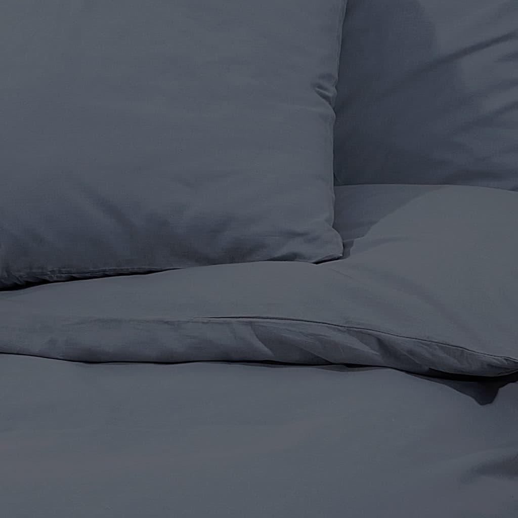 vidaXL sengetøj 200x220 cm bomuld mørkegrå