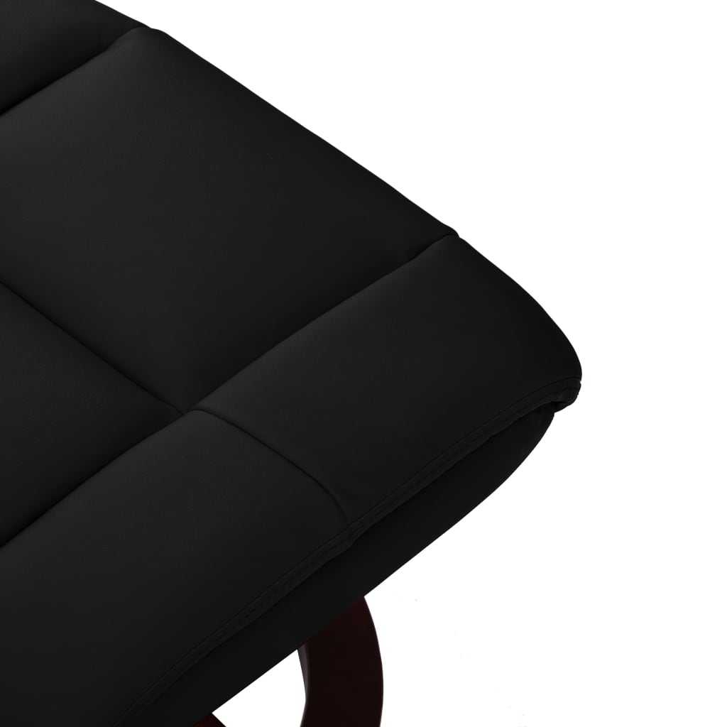 vidaXL lænestol med fodskammel kunstlæder og bøjet træ sort