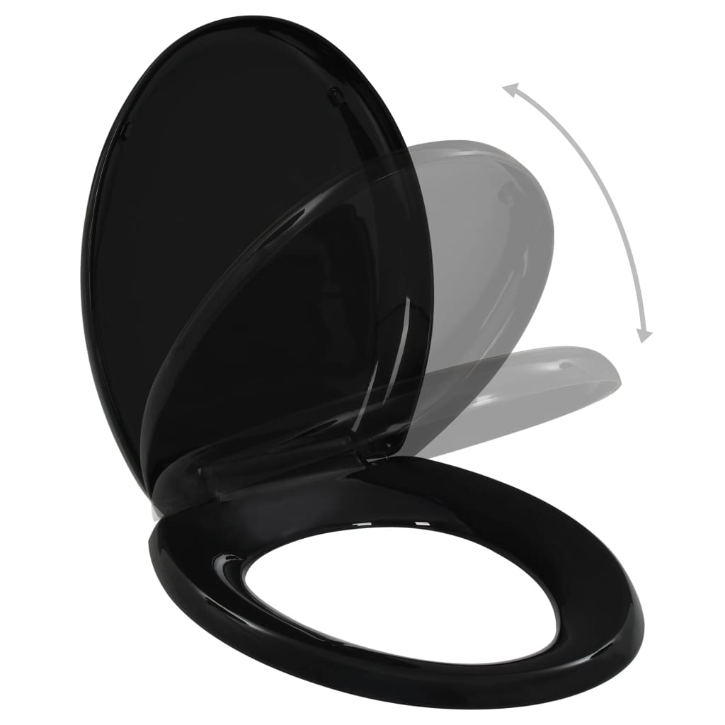 vidaXL toiletsæde med soft-close og quick release-design sort