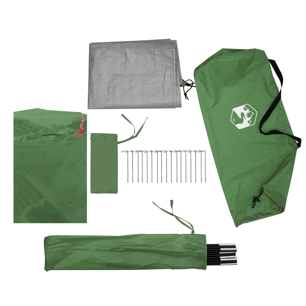 vidaXL 4-personers campingtelt vandtæt grøn